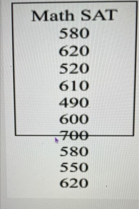 Solved 3. The national average SAT score in math is a 560. | Chegg.com