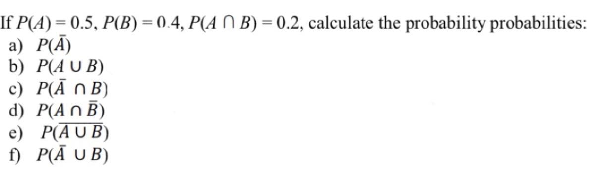 Solved If P A calculate the probability probabilities Chegg