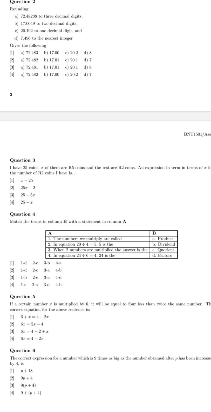 Rounding to 1, 2 and 3 Decimal Places 