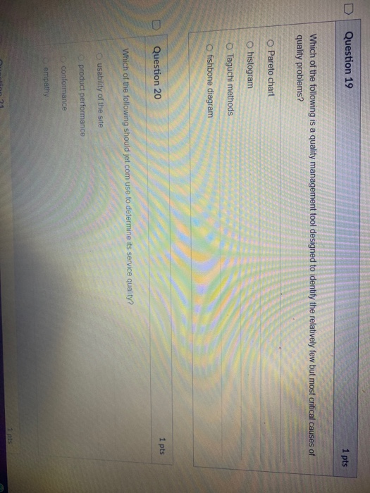 Solved Question 19 1 pts Which of the following is a quality | Chegg.com