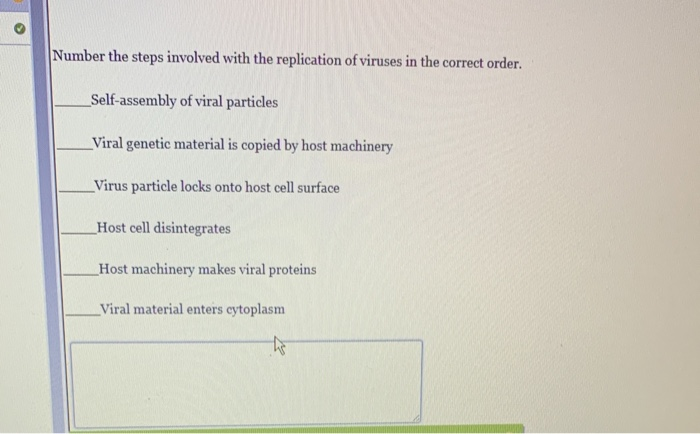 Solved Number the steps involved with the replication of | Chegg.com