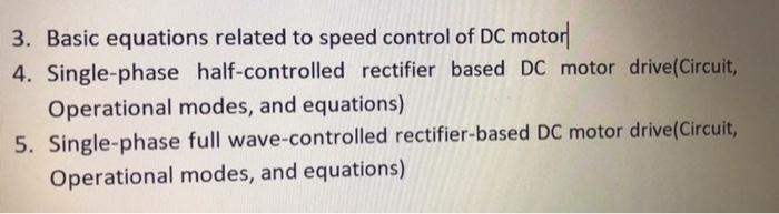 Solved 3. Basic equations related to speed control of DC | Chegg.com