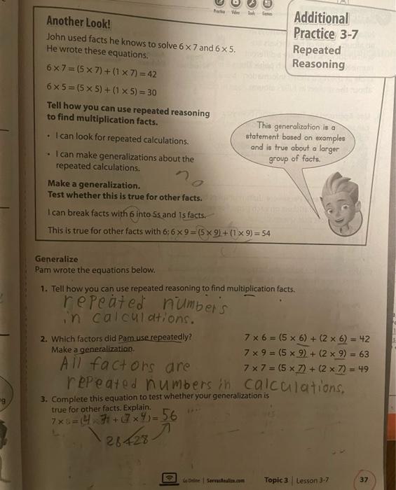 homework and practice 7 3 repeated reasoning answers