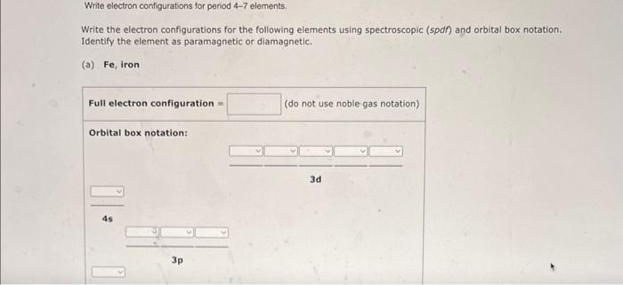 iron orbital notation