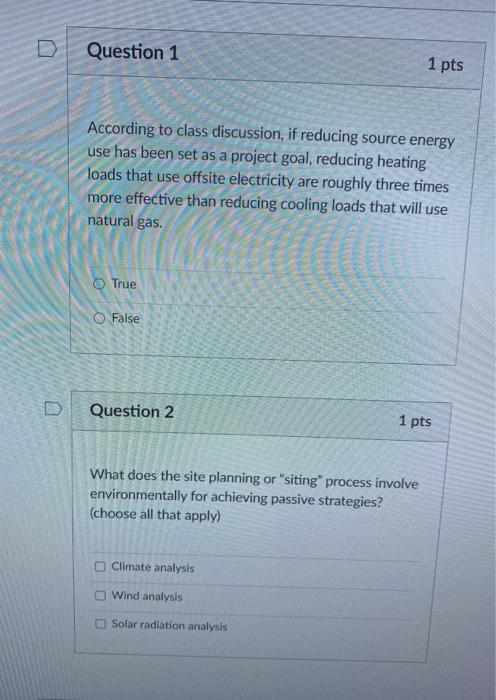 Solved D Question 1 1 pts According to class discussion, if | Chegg.com
