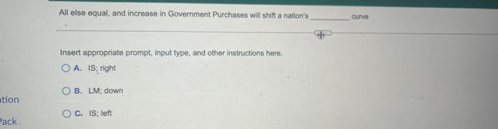 Solved All else equal, and increase in Government Purchases | Chegg.com
