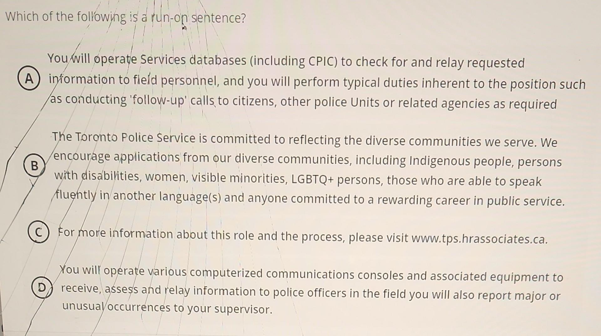 Which of the following is a run-on sentence? You will | Chegg.com