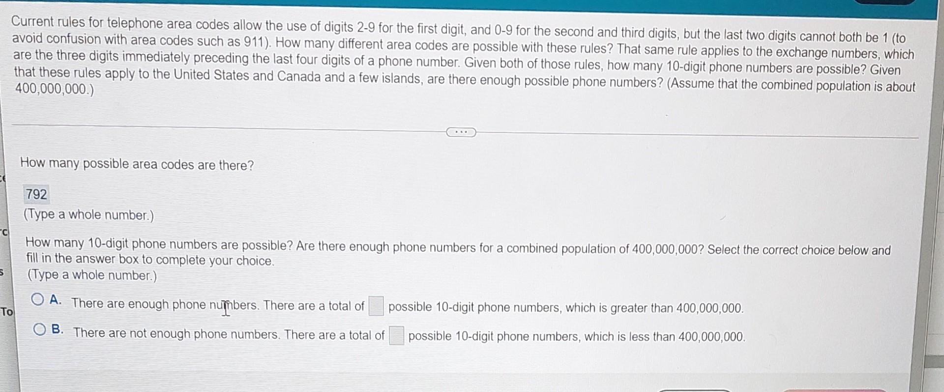 solved-current-rules-for-telephone-area-codes-allow-the-use-chegg