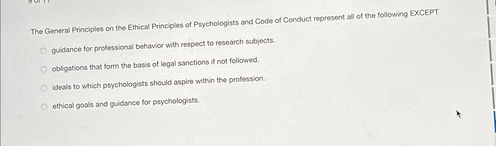 Solved The General Principles on the Ethical Principles of | Chegg.com