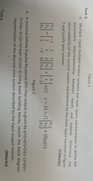 Solved Figure 1 Task 2: a. Multiple input-multiple output | Chegg.com