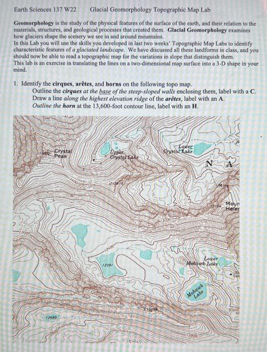 Solved Earth Sciences 137 W22 Glacial Geomorphology