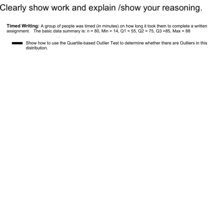 Solved Clearly show work and explain /show your reasoning. | Chegg.com