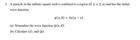 Solved A particle in the infinite square well is confined to | Chegg.com