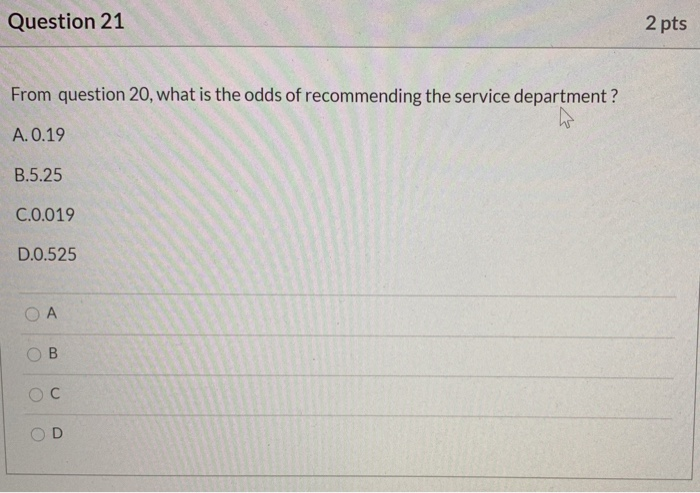 Solved Question 18 2 pts Suppose that in our sample, | Chegg.com