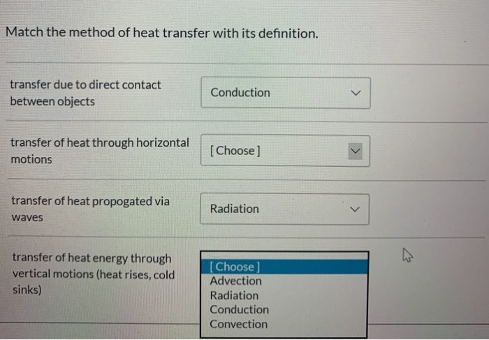 solved-match-the-method-of-heat-transfer-with-its-chegg