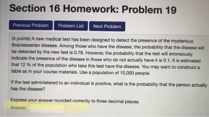 Solved Section 16 Homework: Problem 19 Previous Problem | Chegg.com