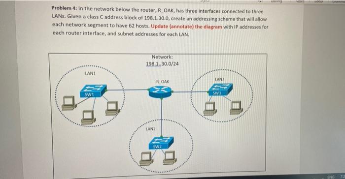 Appraisal basic Veil Solved Vice Problem 4: In the network below the router, R | Chegg.com