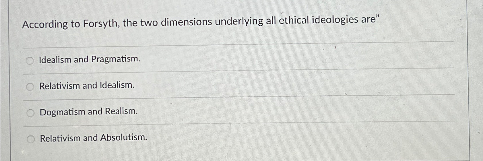 Solved According to Forsyth, the two dimensions underlying | Chegg.com