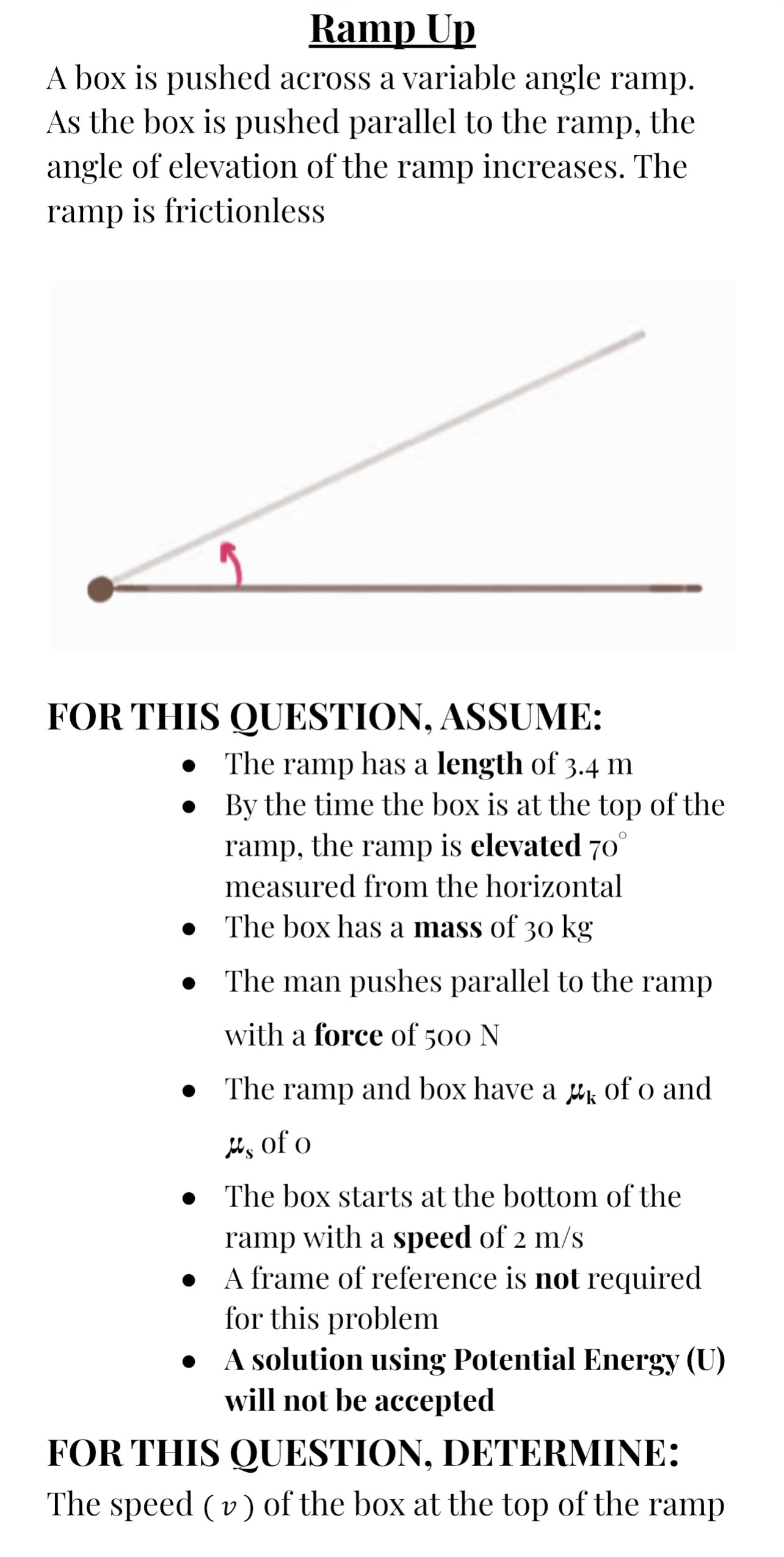 Variable Geometry Ramp Solved !!Every diagram must have labels. All variables | Chegg.com