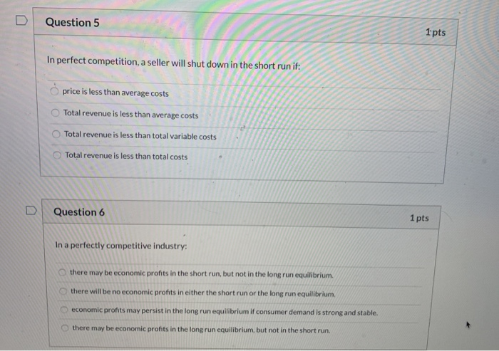 Solved Question 1 1 pts One feature of a perfect competition | Chegg.com