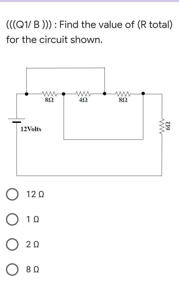 Solved (((Q1/B ))): Find the value of (R total) for the | Chegg.com