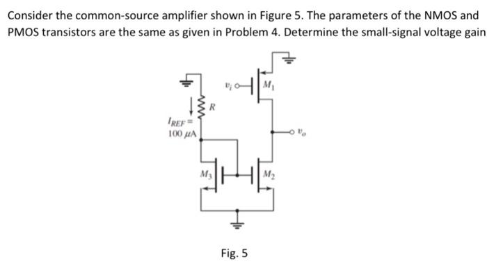 Solved Consider the common-source amplifier shown in Figure | Chegg.com