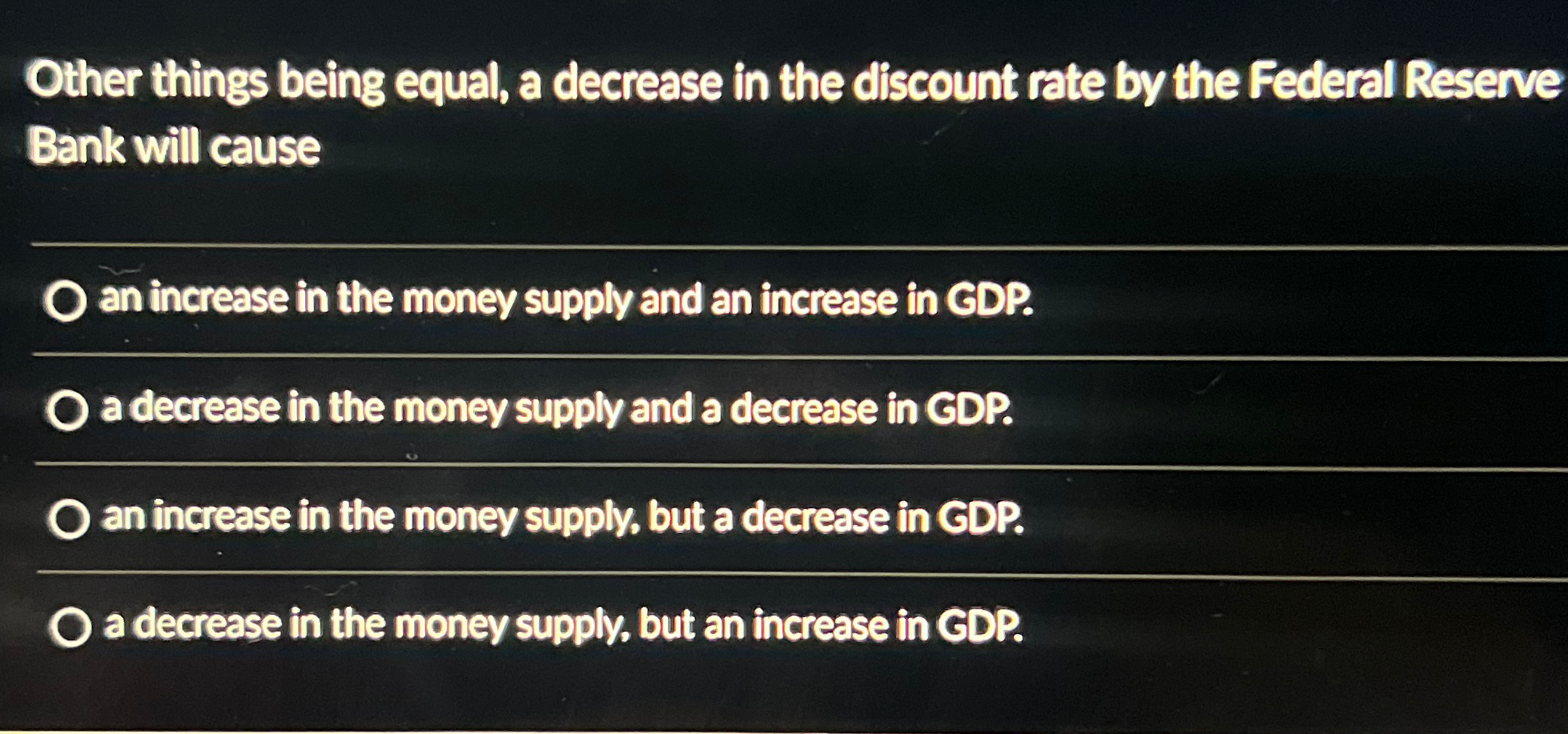 Solved Other things being equal, a decrease in the discount | Chegg.com