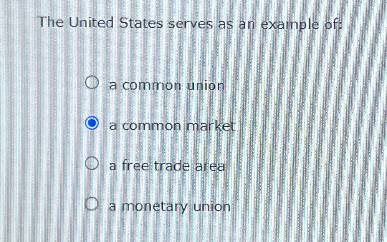 Solved The United States serves as an example of:a common | Chegg.com