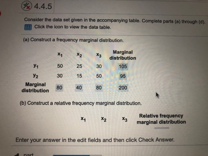 Solved 445 Consider The Data Set Given In The 9847