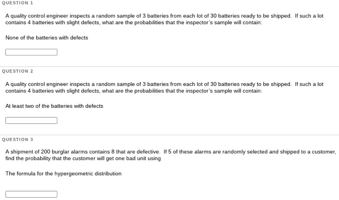 Solved QUESTION 1 A quality control engineer inspects a | Chegg.com