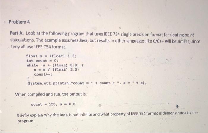 Solved Problem 4 Part A: Look at the following program that | Chegg.com