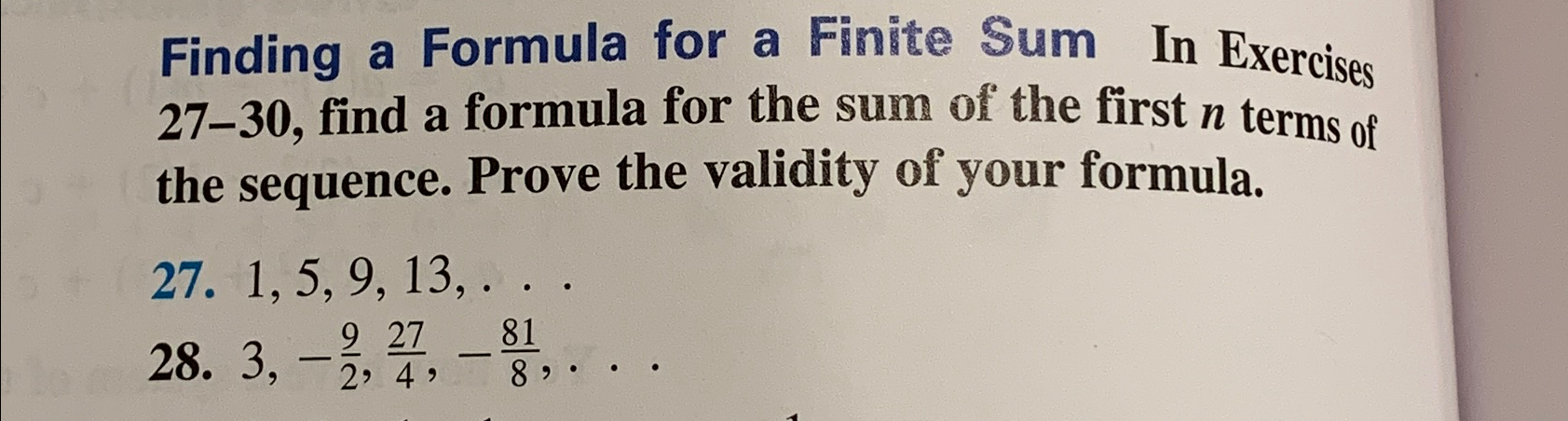 Solved Finding a Formula for a Finite Sum In Exercises | Chegg.com