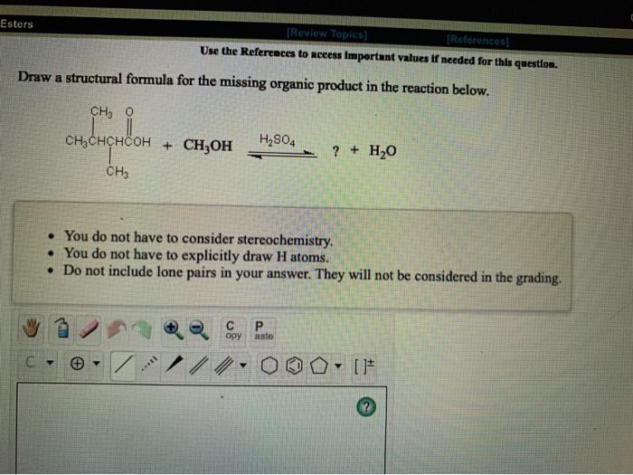 Solved draw a structural formula for the missing organic | Chegg.com