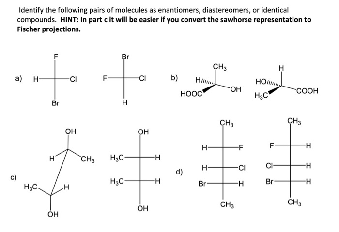 Solved Identify the following pairs of molecules as | Chegg.com