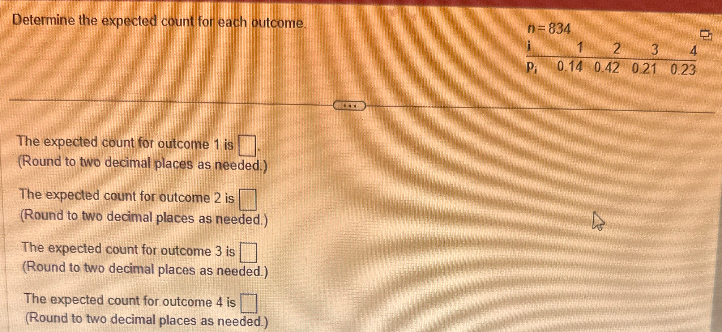 Solved Determine the expected count for each | Chegg.com
