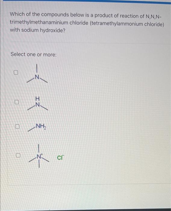 Solved Which of the compounds below is a product of reaction | Chegg.com