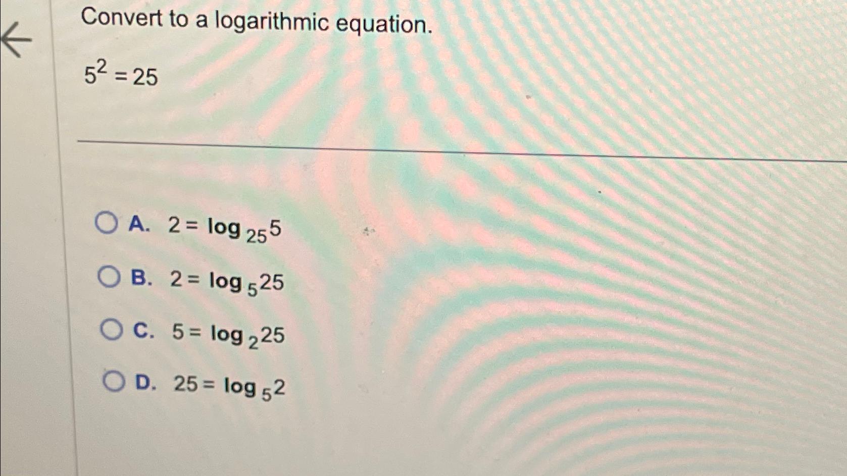 Solved Convert to a logarithmic | Chegg.com