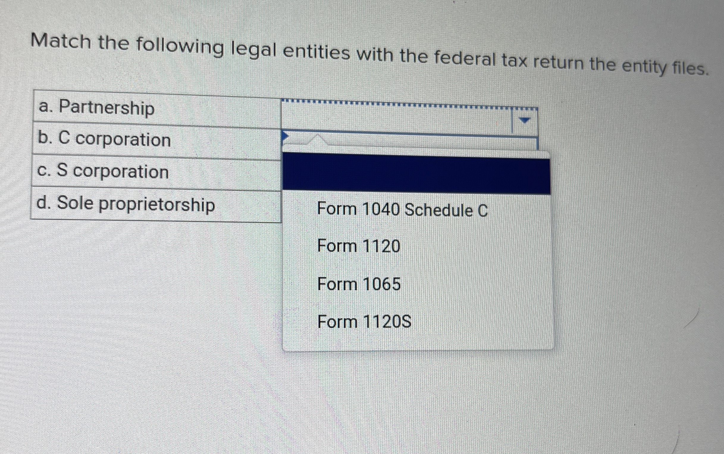 Solved Match the following legal entities with the federal | Chegg.com