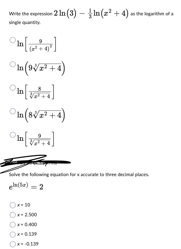 Solved Solve the following equation for x ﻿accurate to three | Chegg.com