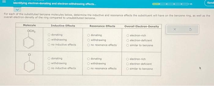 Solved For Each Of The Substituted Benzene Molecules Below, | Chegg.com