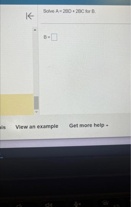 Solved Solve A=2BD+2BC B= | Chegg.com