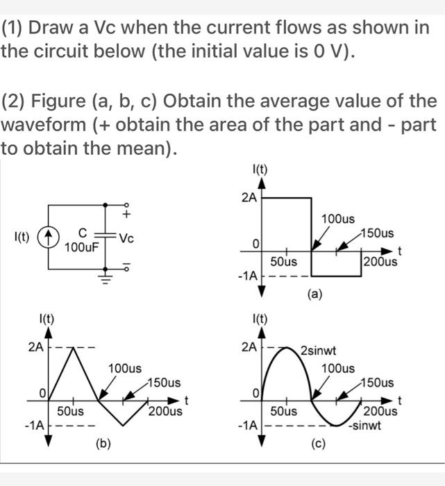 Solved (1) Draw a Vc when the current flows as shown in the | Chegg.com