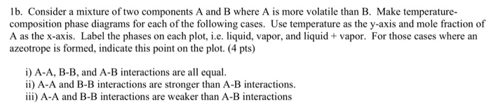 Solved 1b. Consider a mixture of two components A and B | Chegg.com