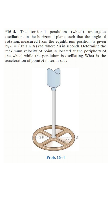 Solved *16-4. The torsional pendulum (wheel) undergoes | Chegg.com