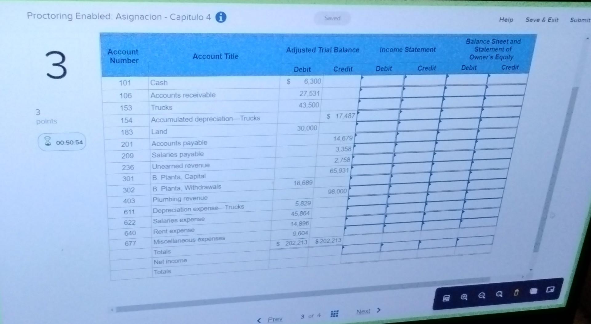 solved-the-adjusted-trial-balance-columns-of-a-work-sheet-chegg