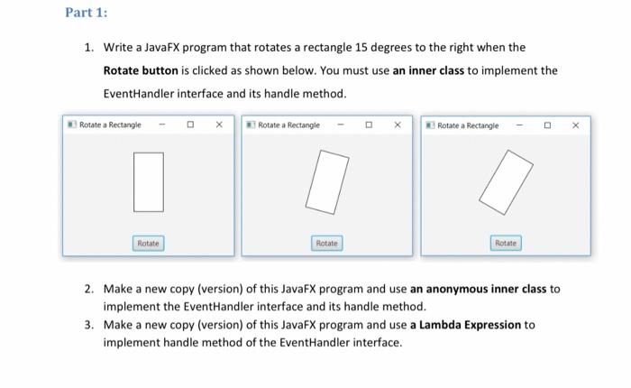 Solved 1. Write a la program that the rectangle deres the | Chegg.com