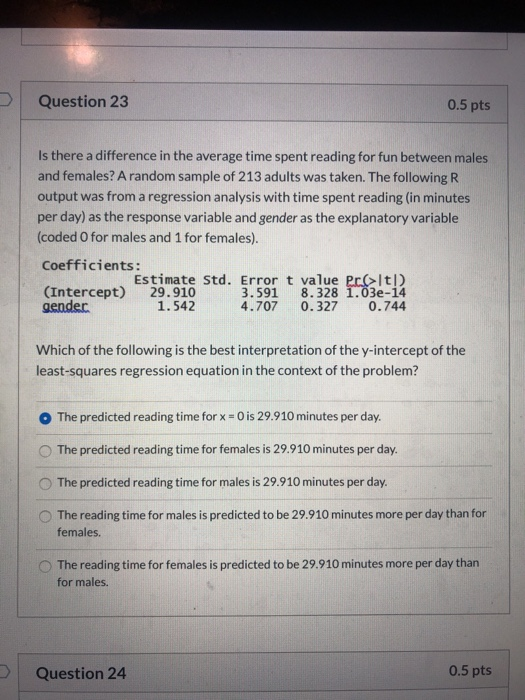 Solved Question 23 0.5 pts Is there a difference in the | Chegg.com