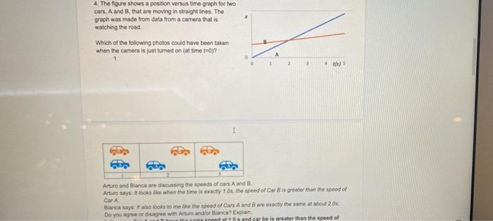 Solved 4. The figure shows a position versus time graph for | Chegg.com
