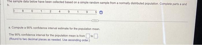 Solved The sample data below have been collected based on a | Chegg.com