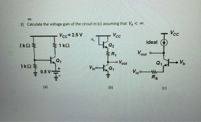 Solved co 3) Calculate the voltage gain of the circuit in | Chegg.com